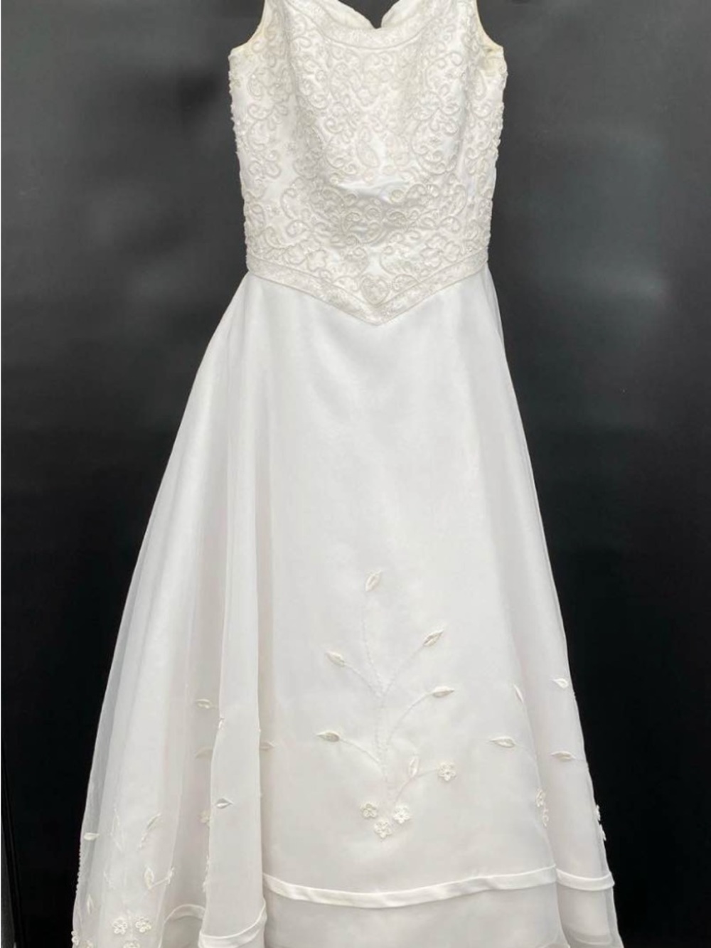Michelangelo Ivory Floral Lace Bodice A-Line Girls' Dress